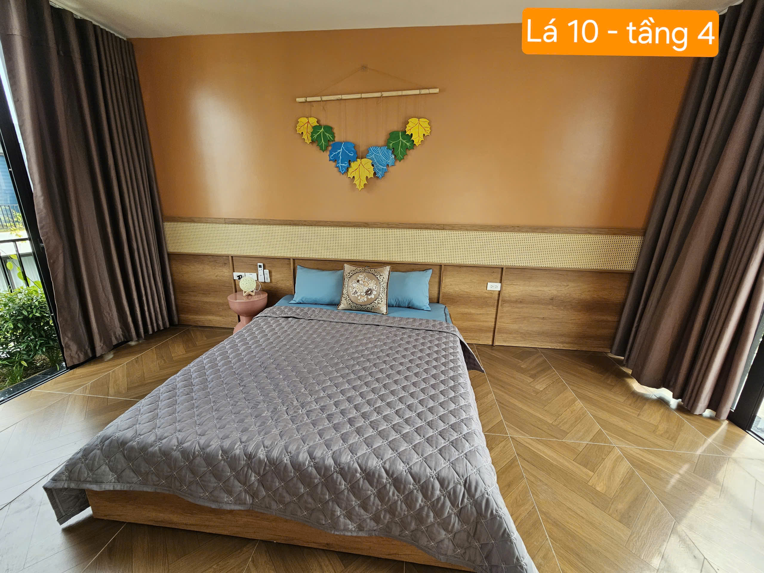 LaHome Bedroom with Leaf Mobile